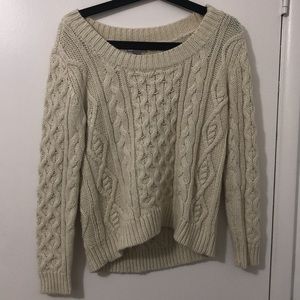 WHITE CROCHET SWEATER
